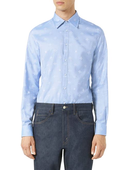 gucci bee jacquard oxford duke woven shirt|Gucci Bee Oxford Duke Shirt 'Blue' .